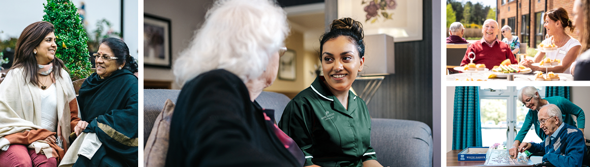 Collage of residents and carers